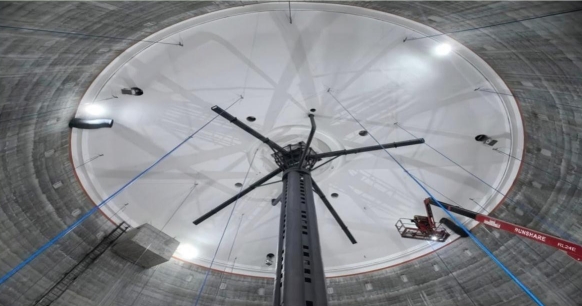 浅圆仓测温线悬挂及防降碎装置